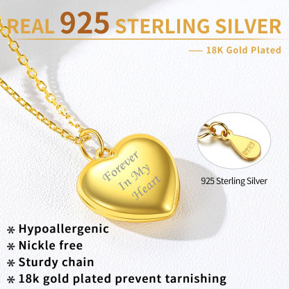 925 silver Personalized Photo Locket Engraved Heart Necklaces Memorial Gift for women 
