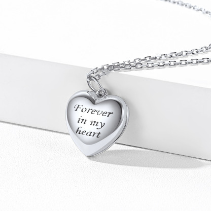 Silver Locket Pendant for 2 Photo Personalized Heart Necklace silver occasion