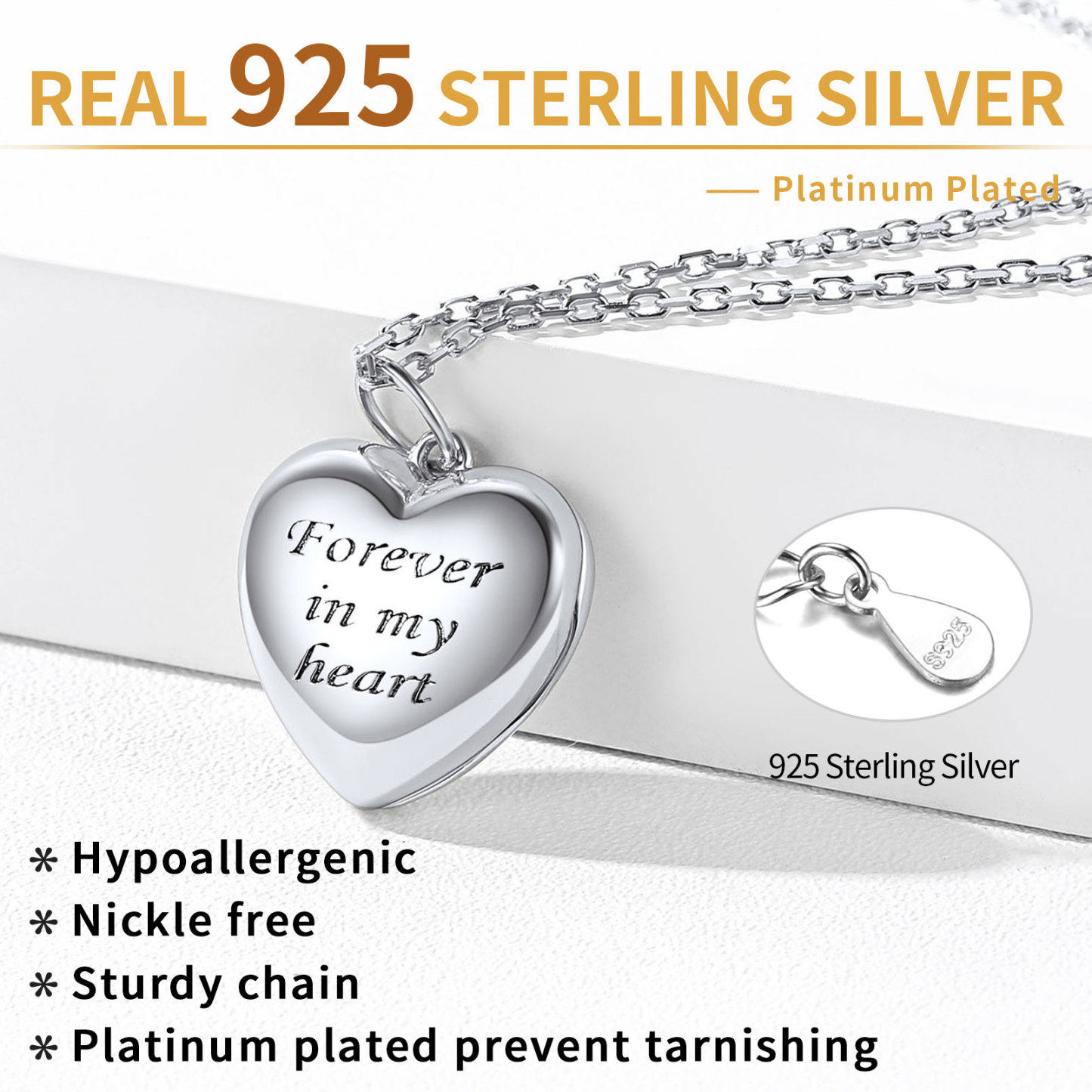 Locket Pendant for 2 Photo Personalized Heart Necklace