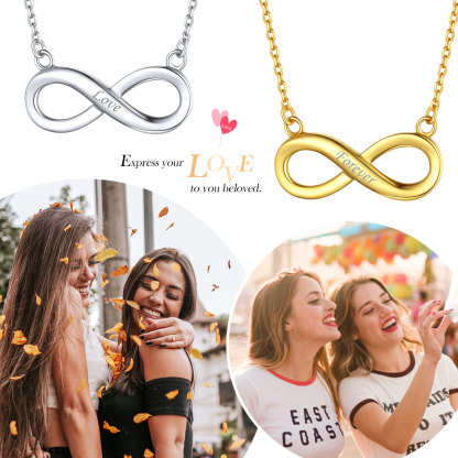 Personalized Sterling Silver Infinity Name Necklace for Women gift