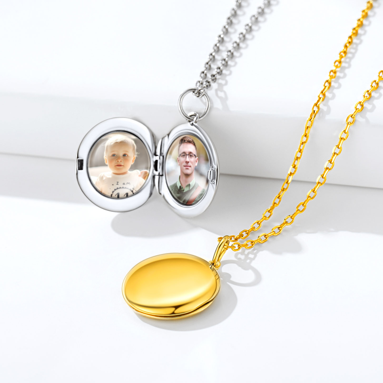 Personalized Photo Round Circle Locket Pendant Necklace for Women collection