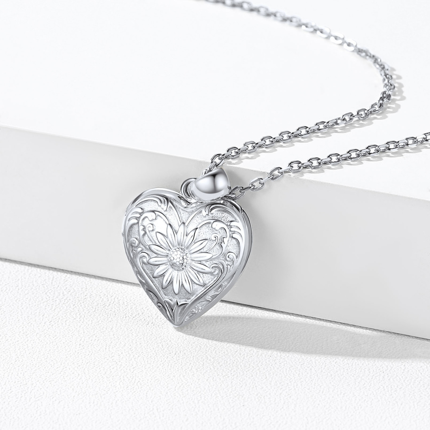 Locket Pendant for 2 Photo Personalized Heart Necklace for Women silver occasion