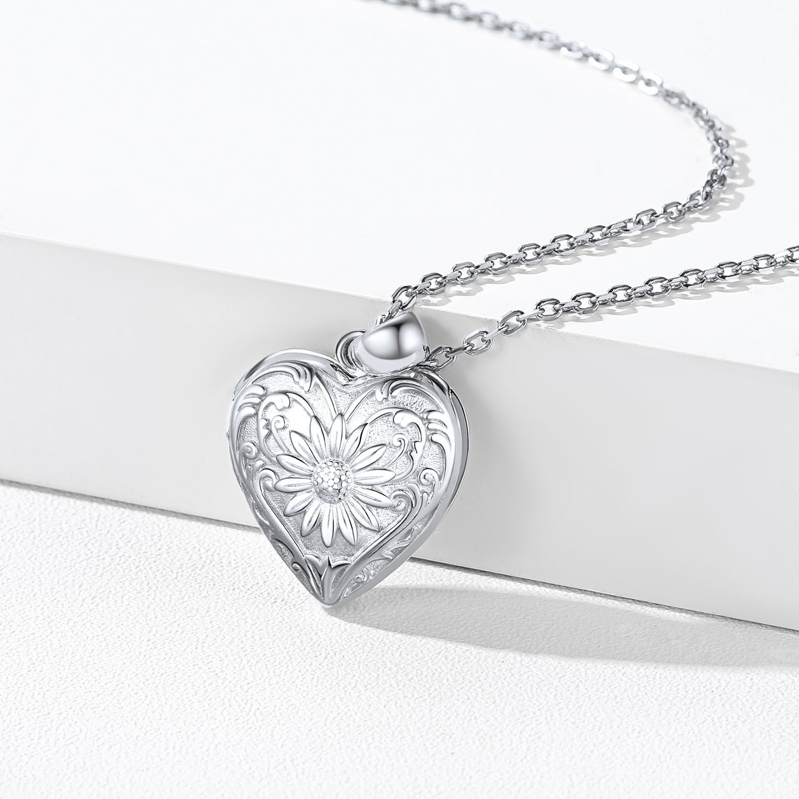 Locket Pendant for 2 Photo Personalized Heart Necklace for Women silver occasion