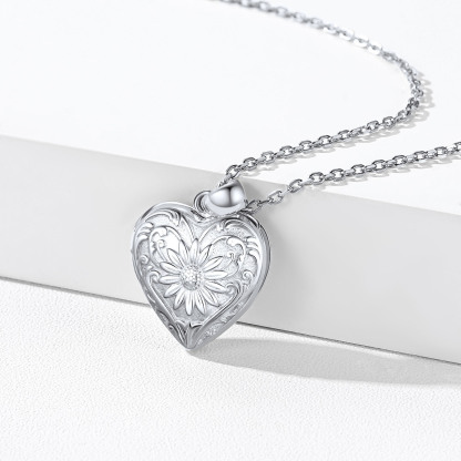 Locket Pendant for 2 Photo Personalized Heart Necklace for Women silver occasion