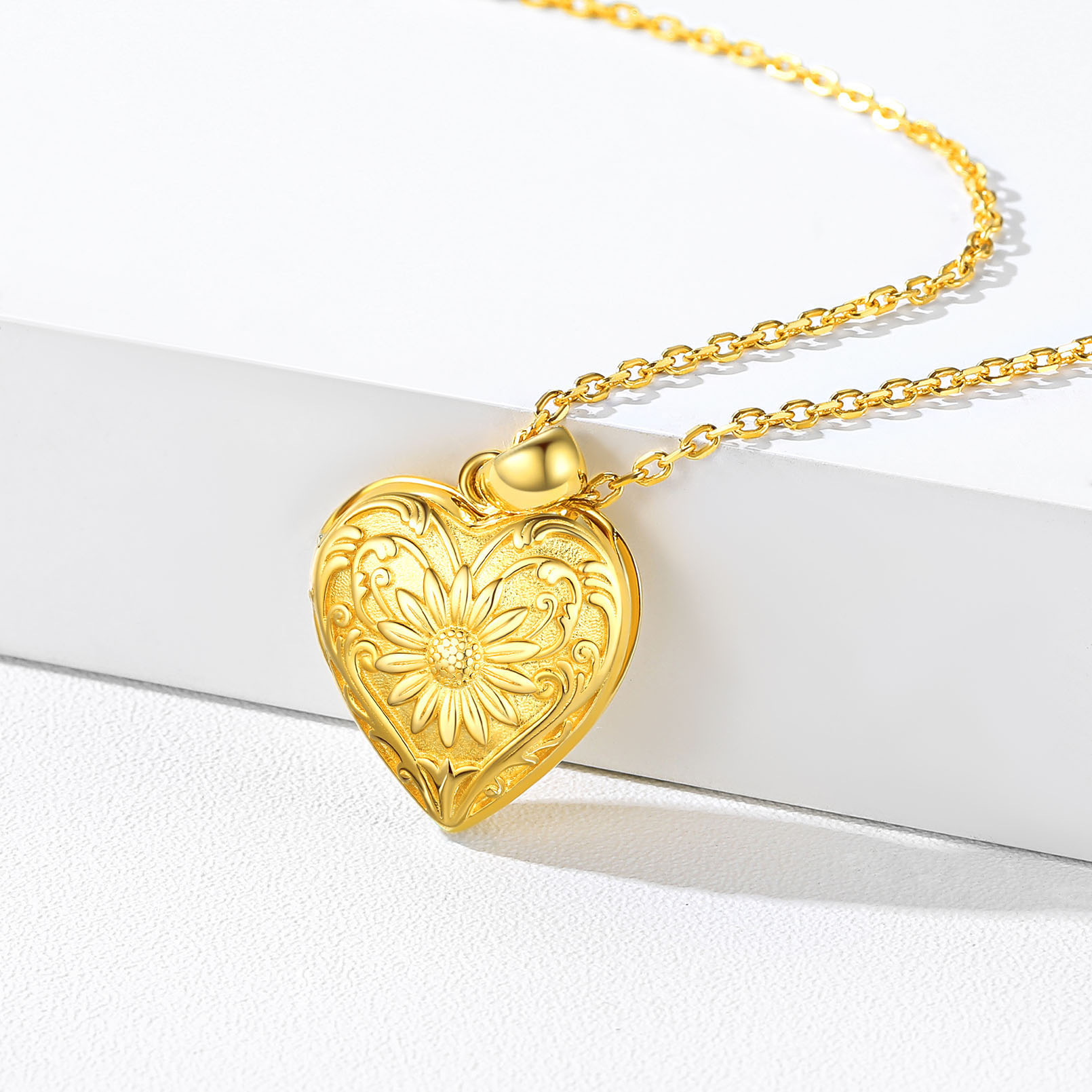 Locket Pendant for 2 Photo Personalized Heart Necklace for Women gold occasion