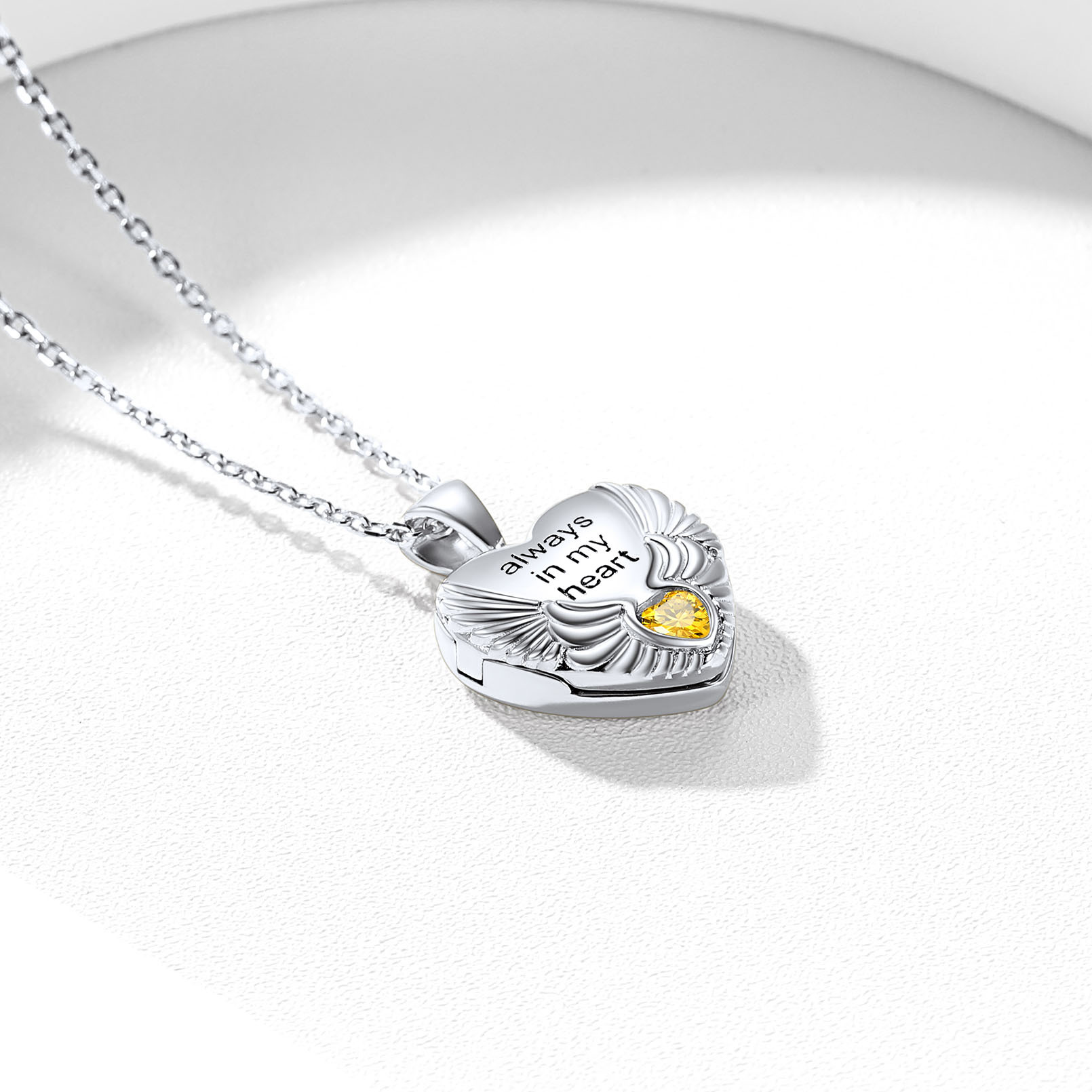 Custom Photo Locket Pendant Birthstone Necklace for Women silver occasion