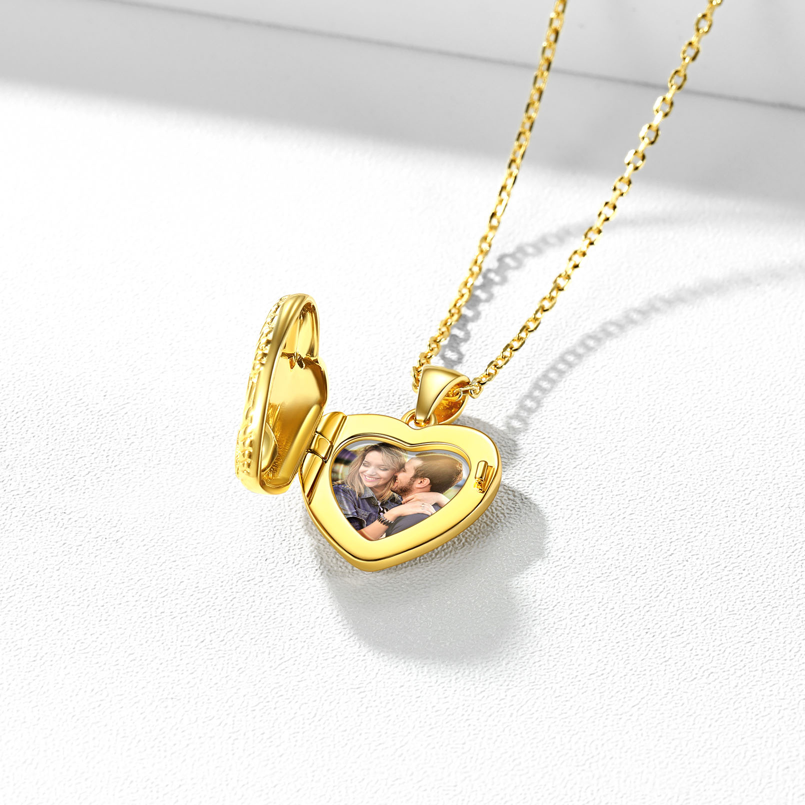 Custom Photo Locket Pendant Birthstone Necklace for Women gold occasion