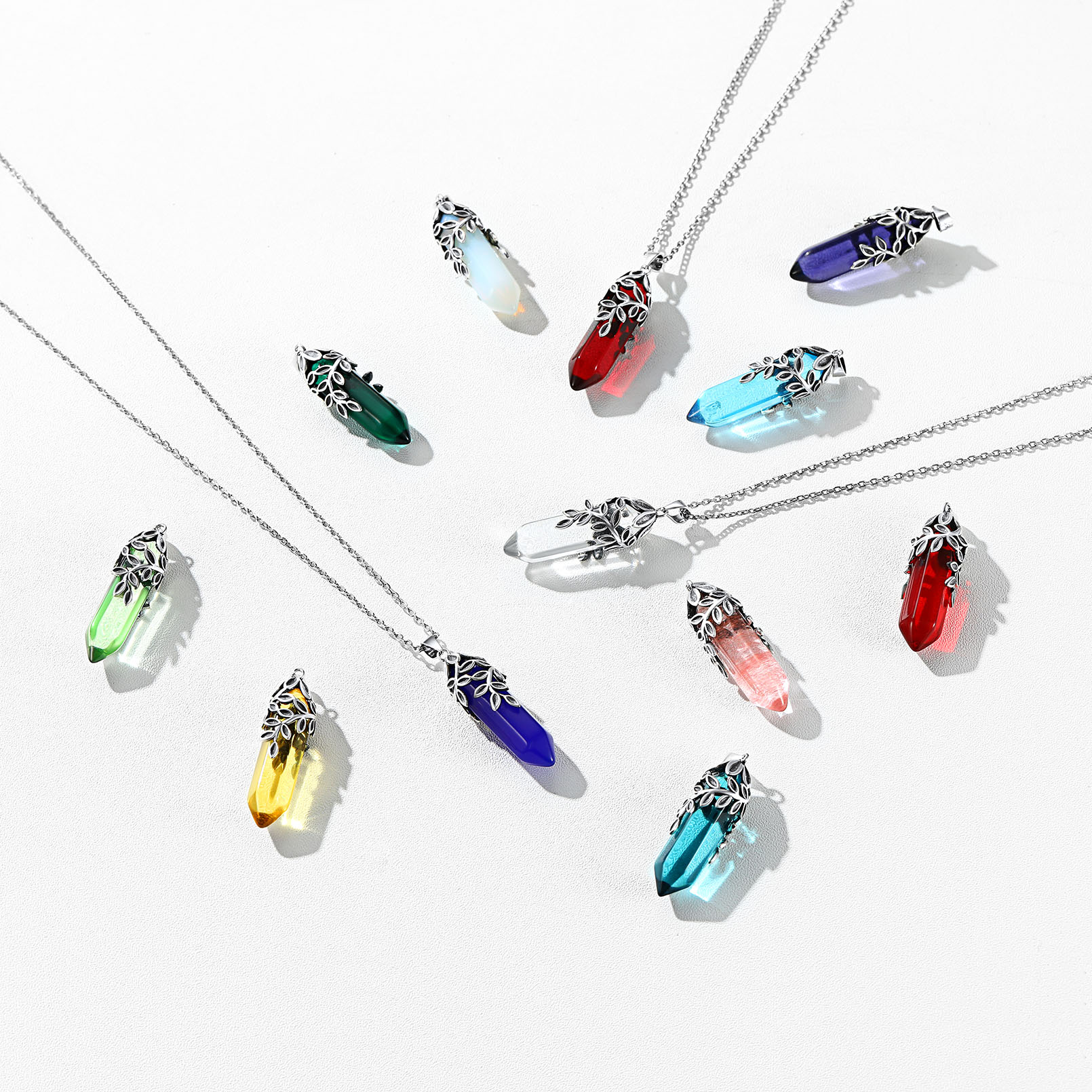 Birthstone Olive Leaf  Pendant Necklace for women occasion