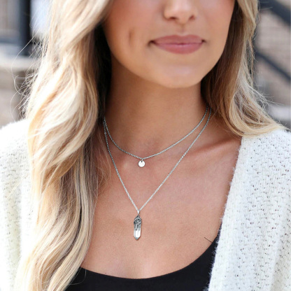 Birthstone Olive Leaf  Necklace for women MODEL