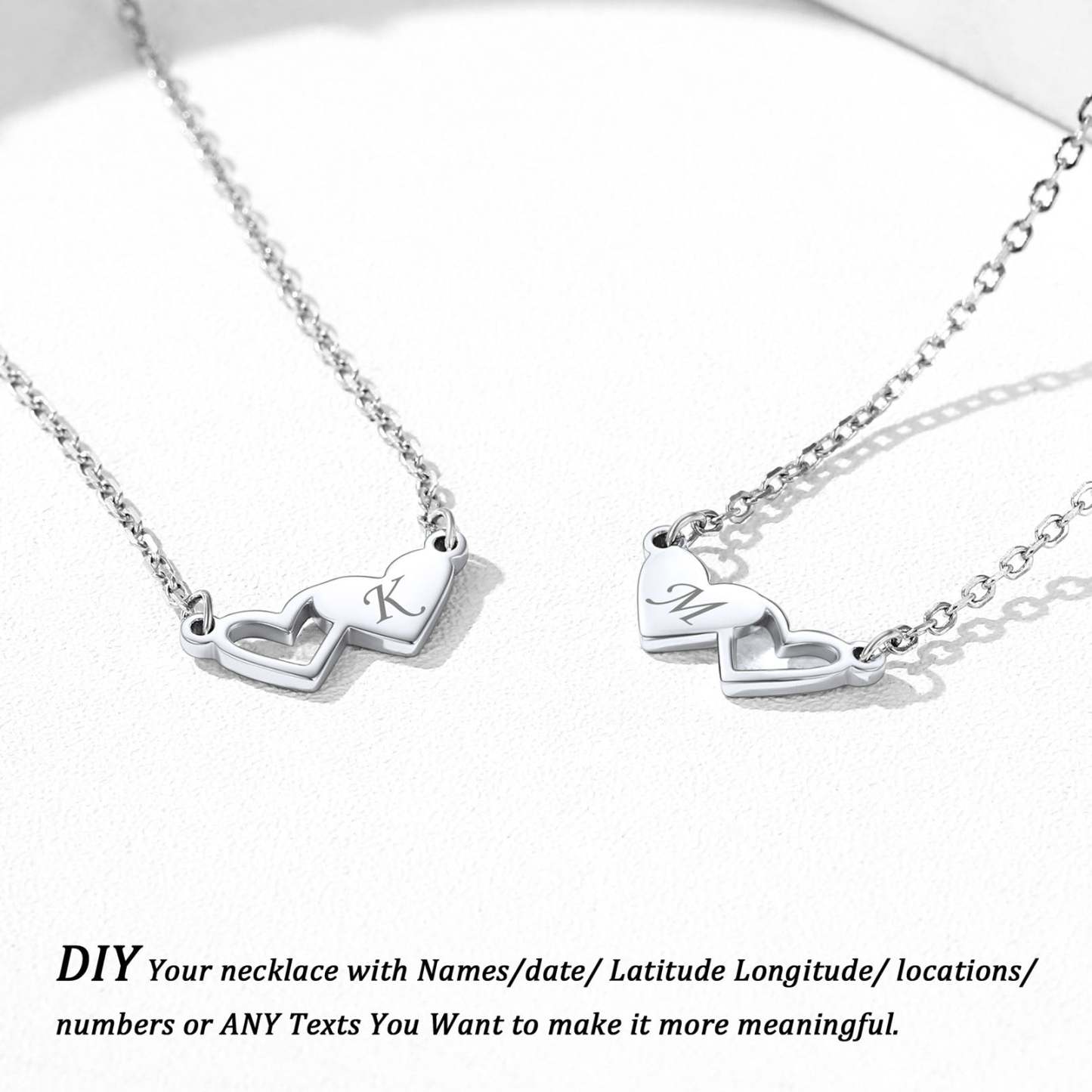 Custom4U Engraved Heart Necklace