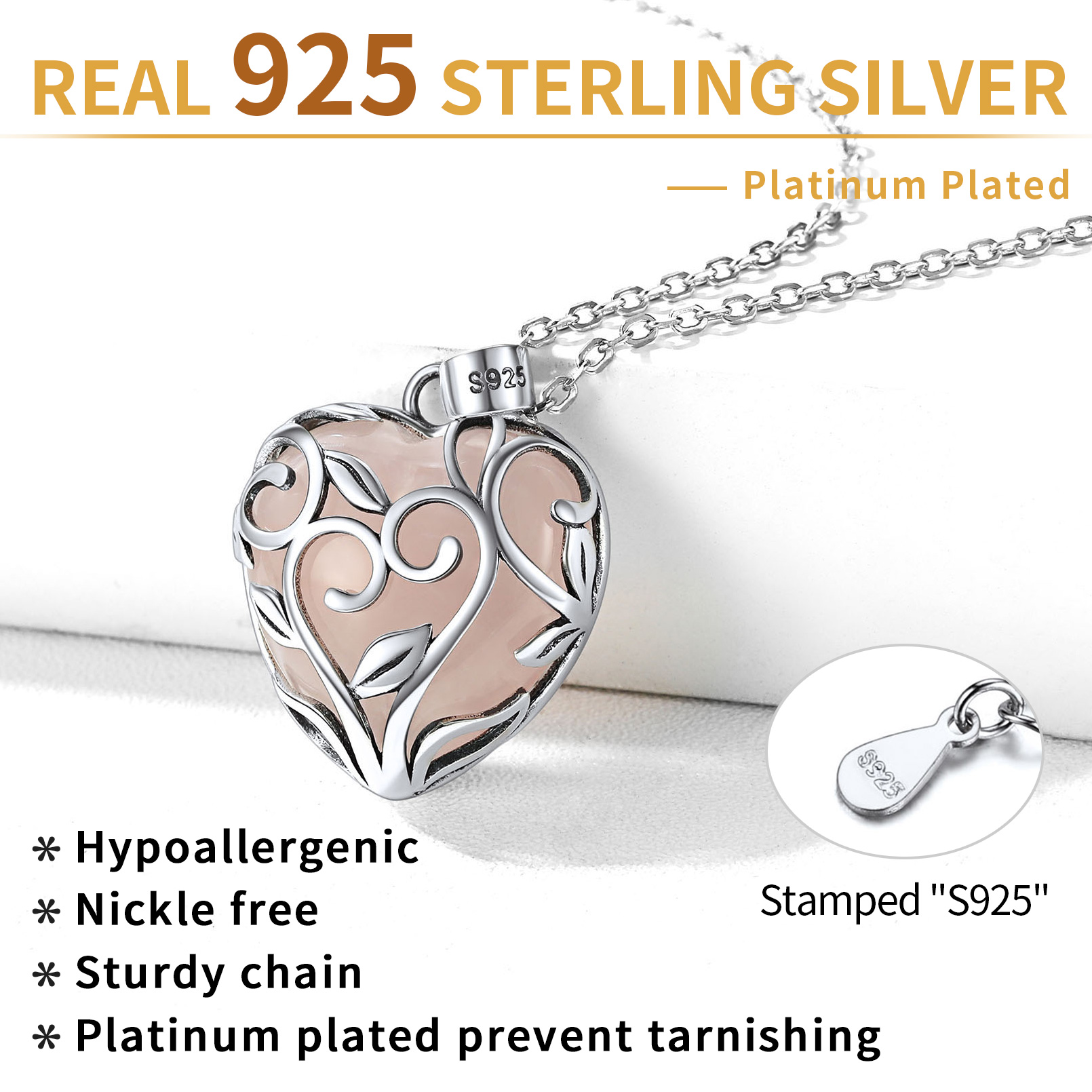 Birthstone Tree of Life Pendant Necklaces for Women 925 SILVER