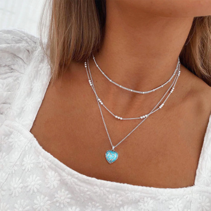 Birthstone Tree of Life Pendant Necklaces for Women MODEL