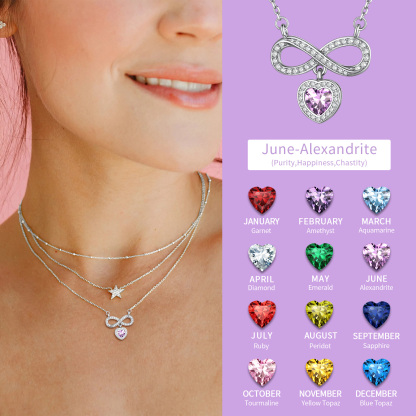  Crystals Infinity Love Heart Pendant Necklace