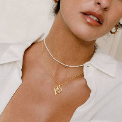 Personalized Photo Projection Butterfly Pendant Necklace gold model