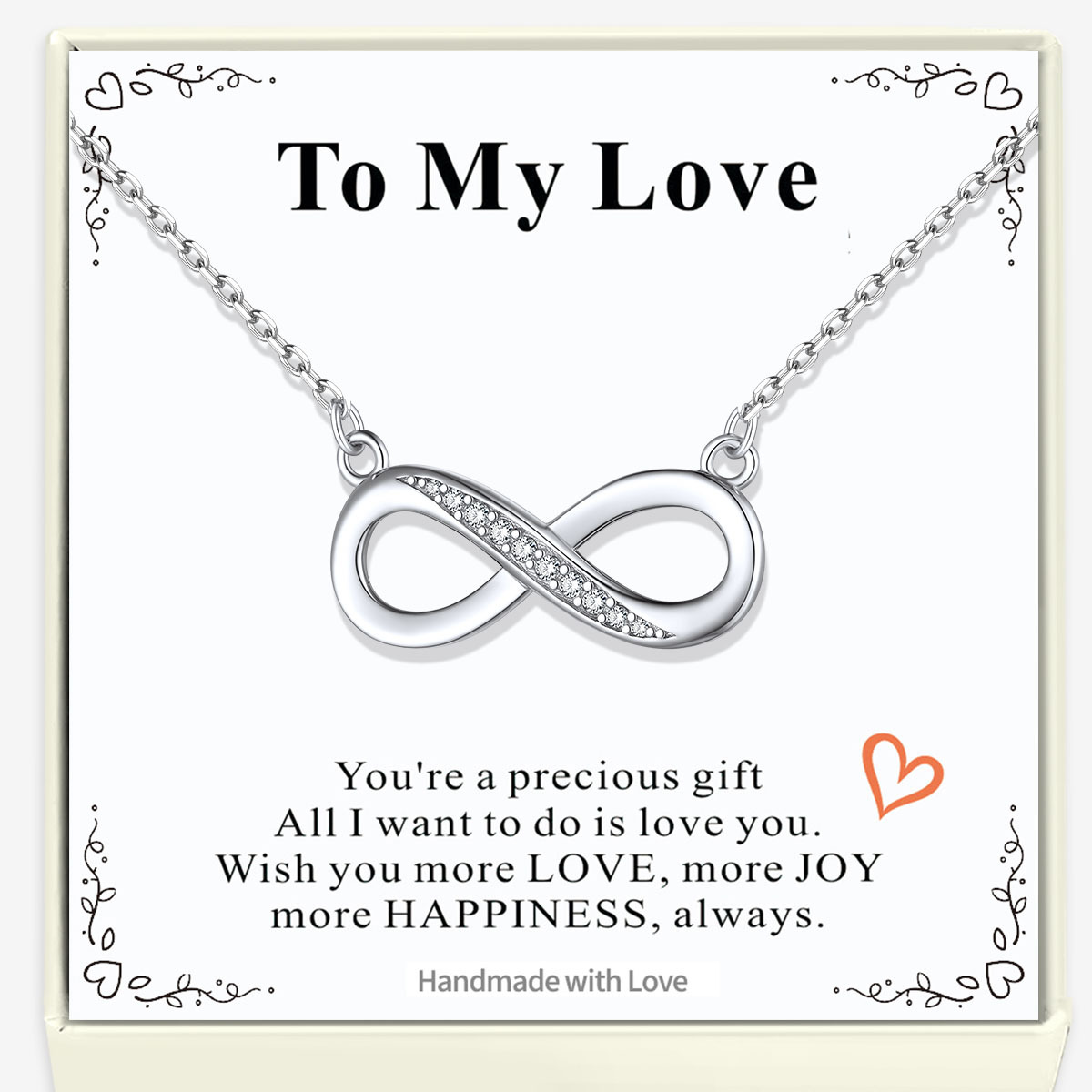 Sterling Silver Infinity CZ Necklace for Women