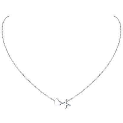 925 Sterling Silver Initial Heart Necklace for women