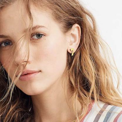 Custom Name Sport Stud Number Earrings model gold