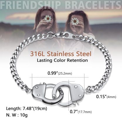 Custom Couple Handcuff Bracelet