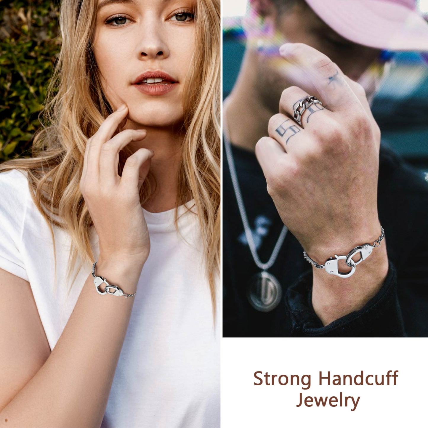 Custom Couple Handcuff Bracelet