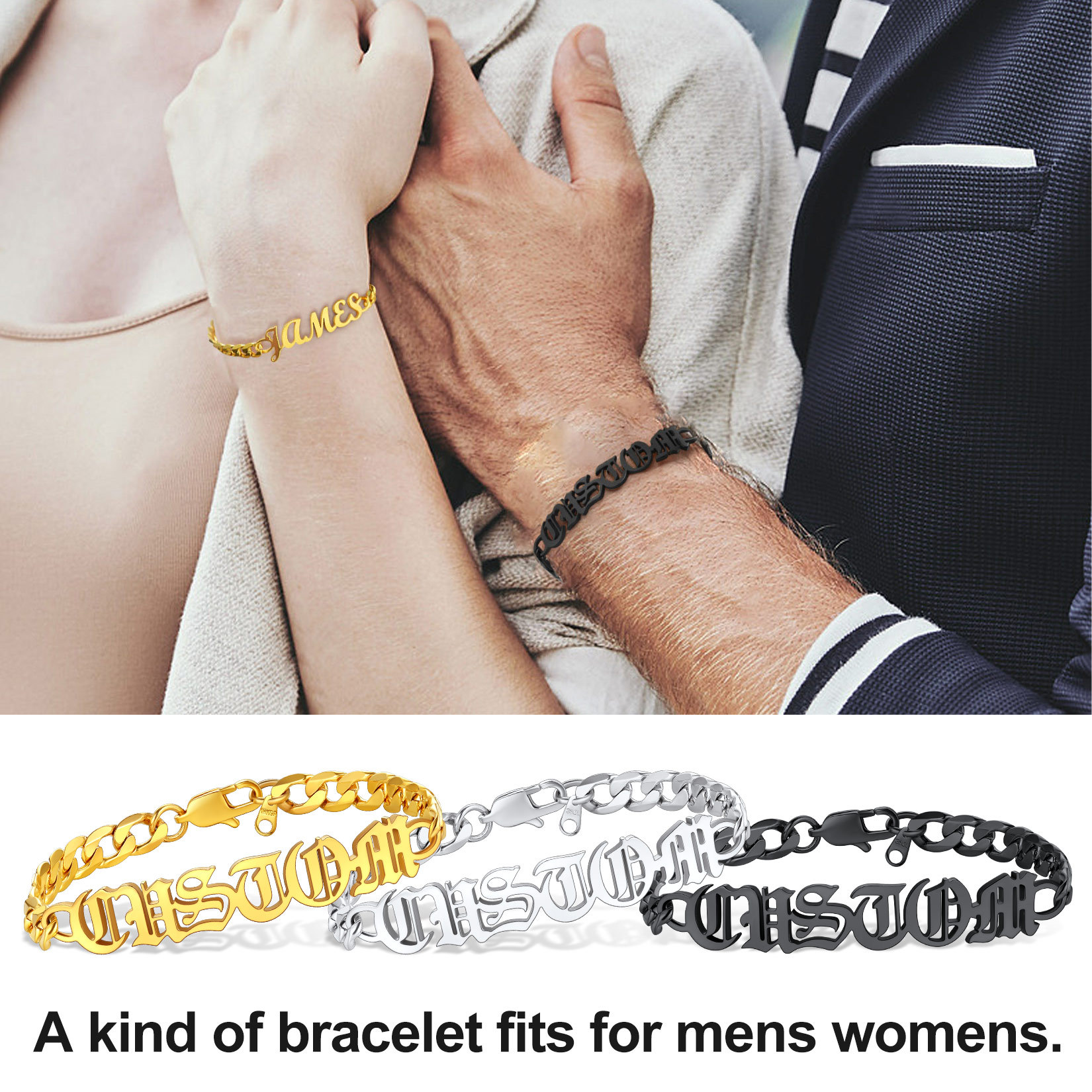 Custom Name Cuban Chain Bracelet for Men collection