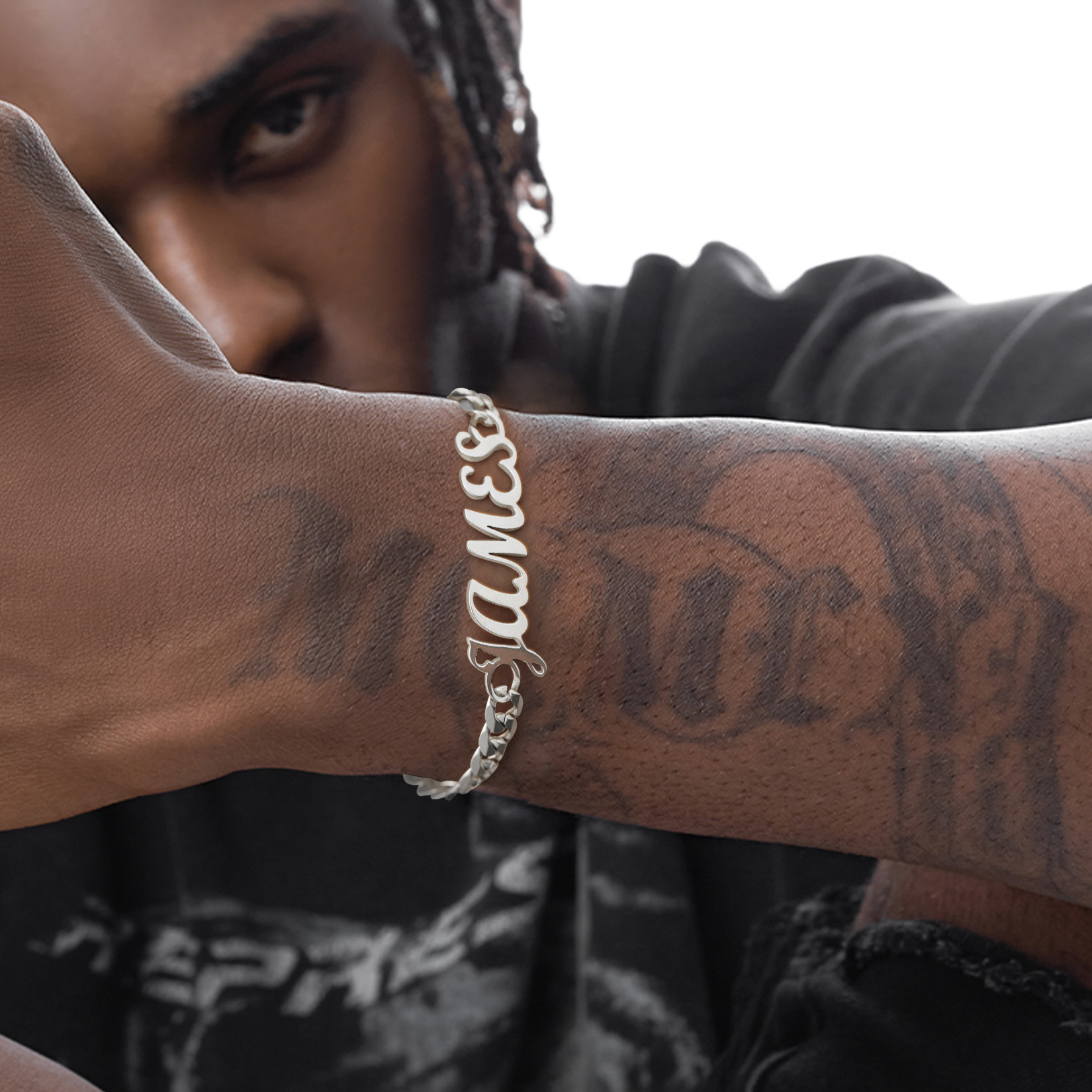 Custom Name Cuban Chain Bracelet for Men model