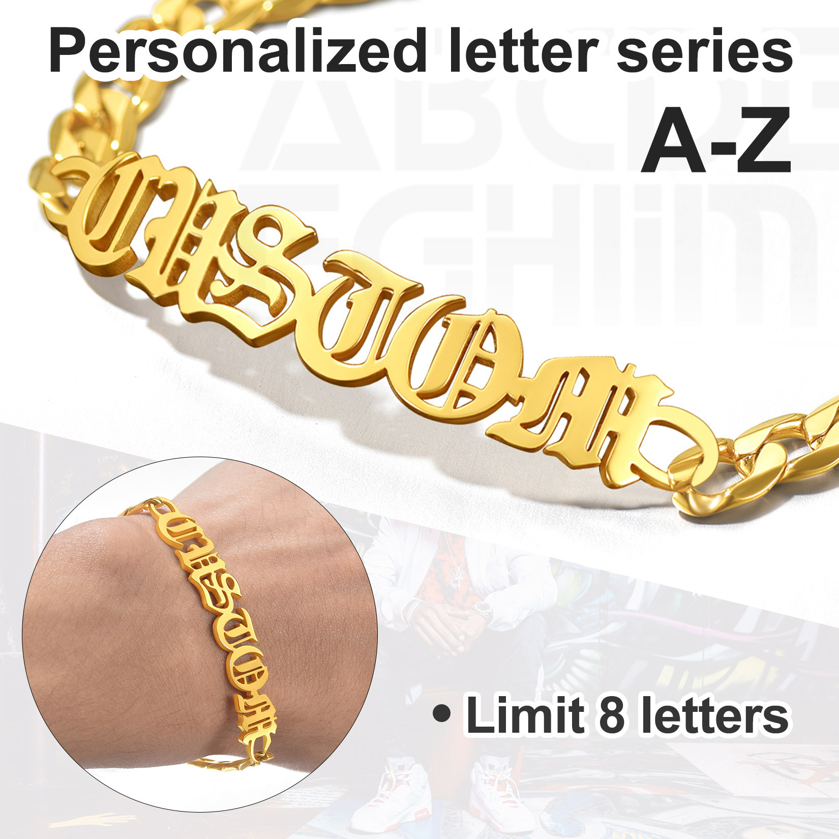 Custom Name Cuban Chain Bracelet for Men detail