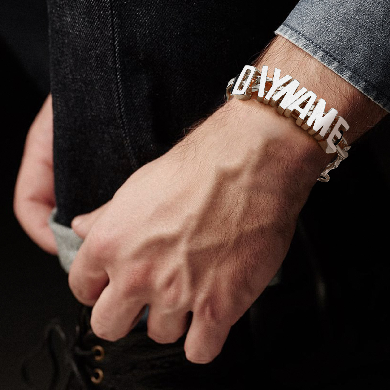 Personalized Stylish Cuban Link Chain Name Bracelet