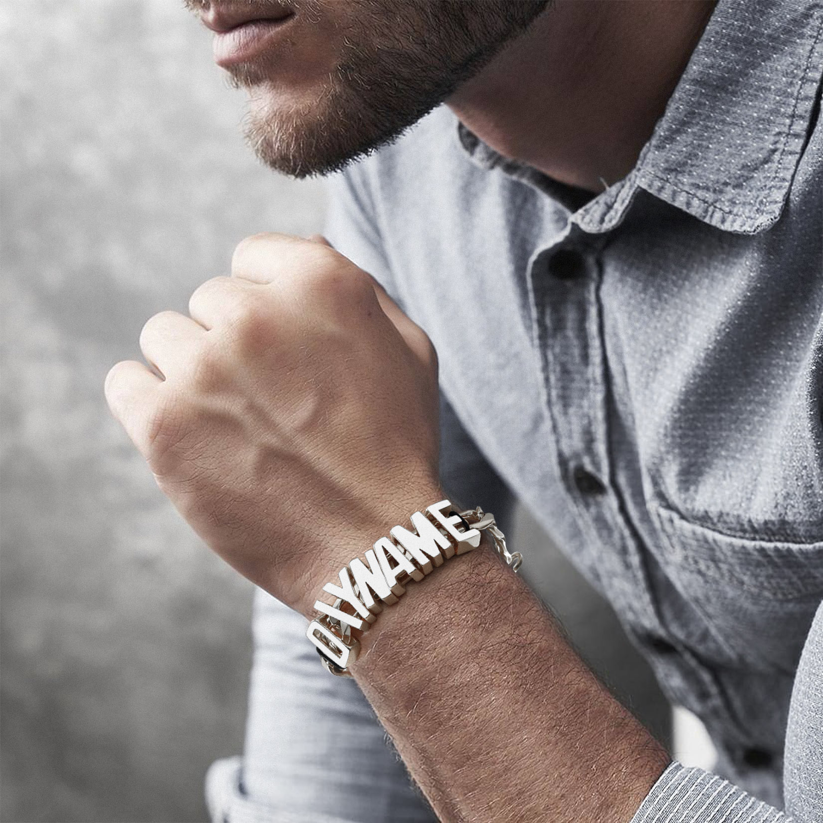 Personalized Stylish Cuban Link Chain Name Bracelet