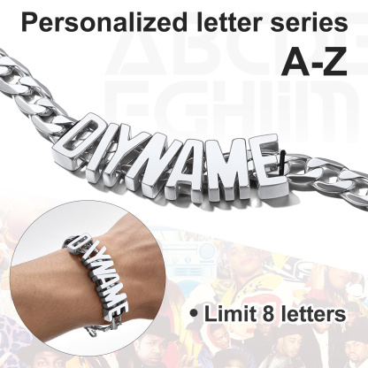 Personalized Stylish Cuban Link Chain Name Bracelet