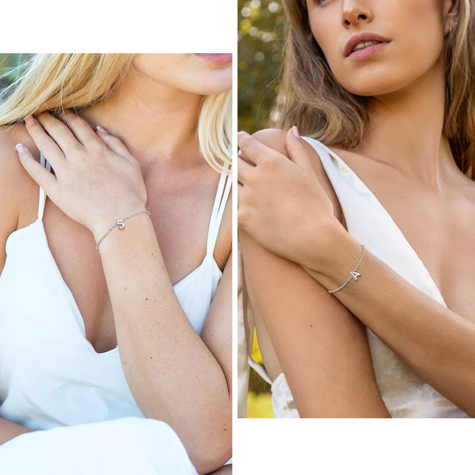 Dainty 925 Sterling Silver Initial Bracelet For Women