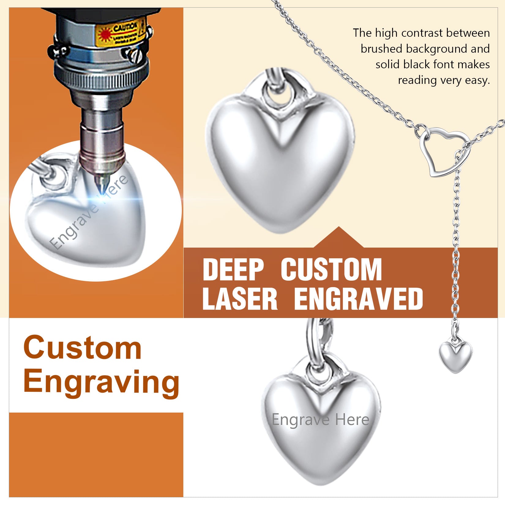 Custom4U Heart Y Necklace