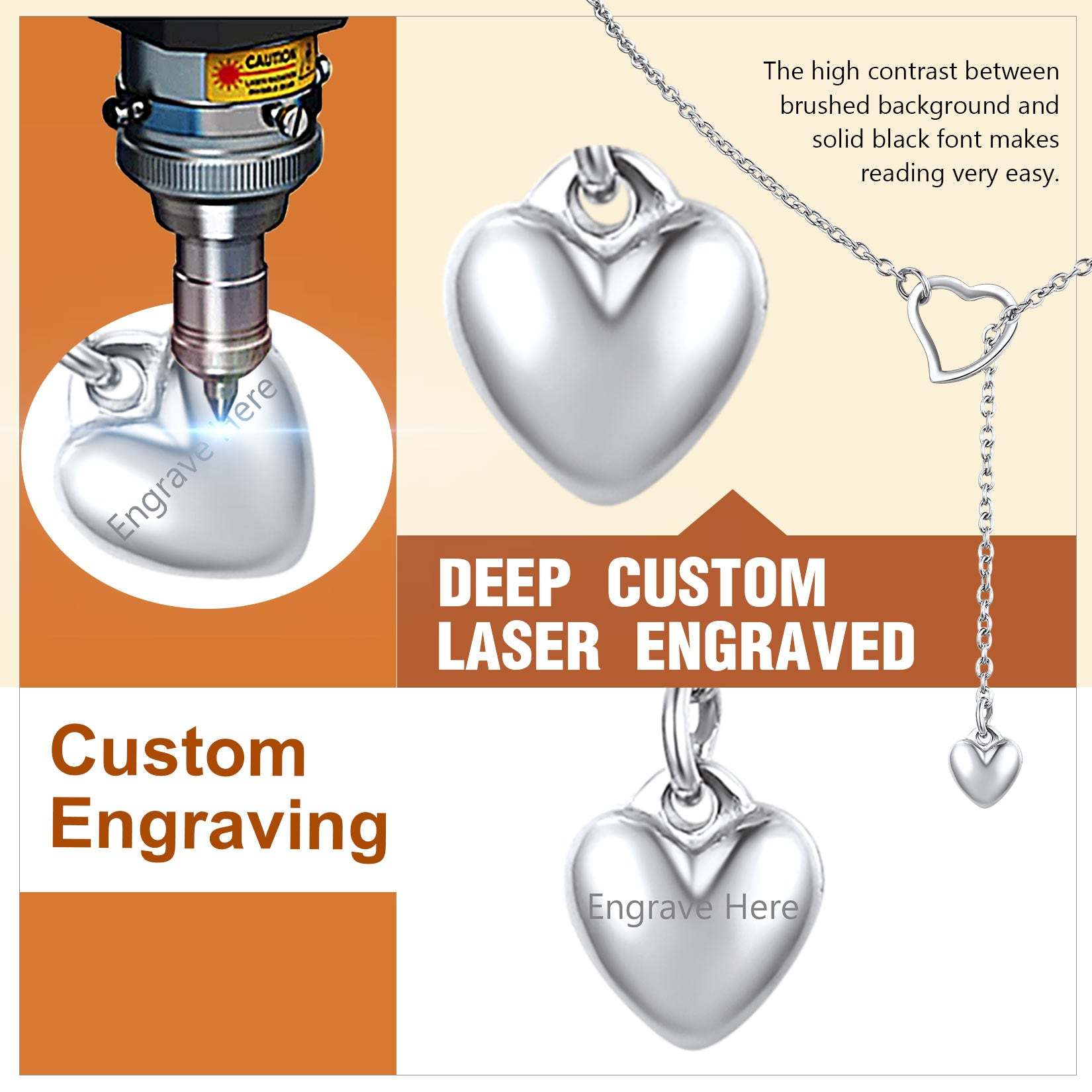 Custom4U Heart Y Necklace