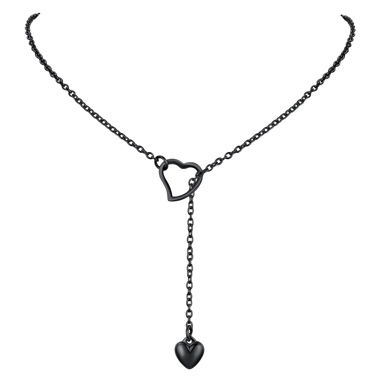 Custom4U Engravable Name Heart Lariat Y Choker Necklace
