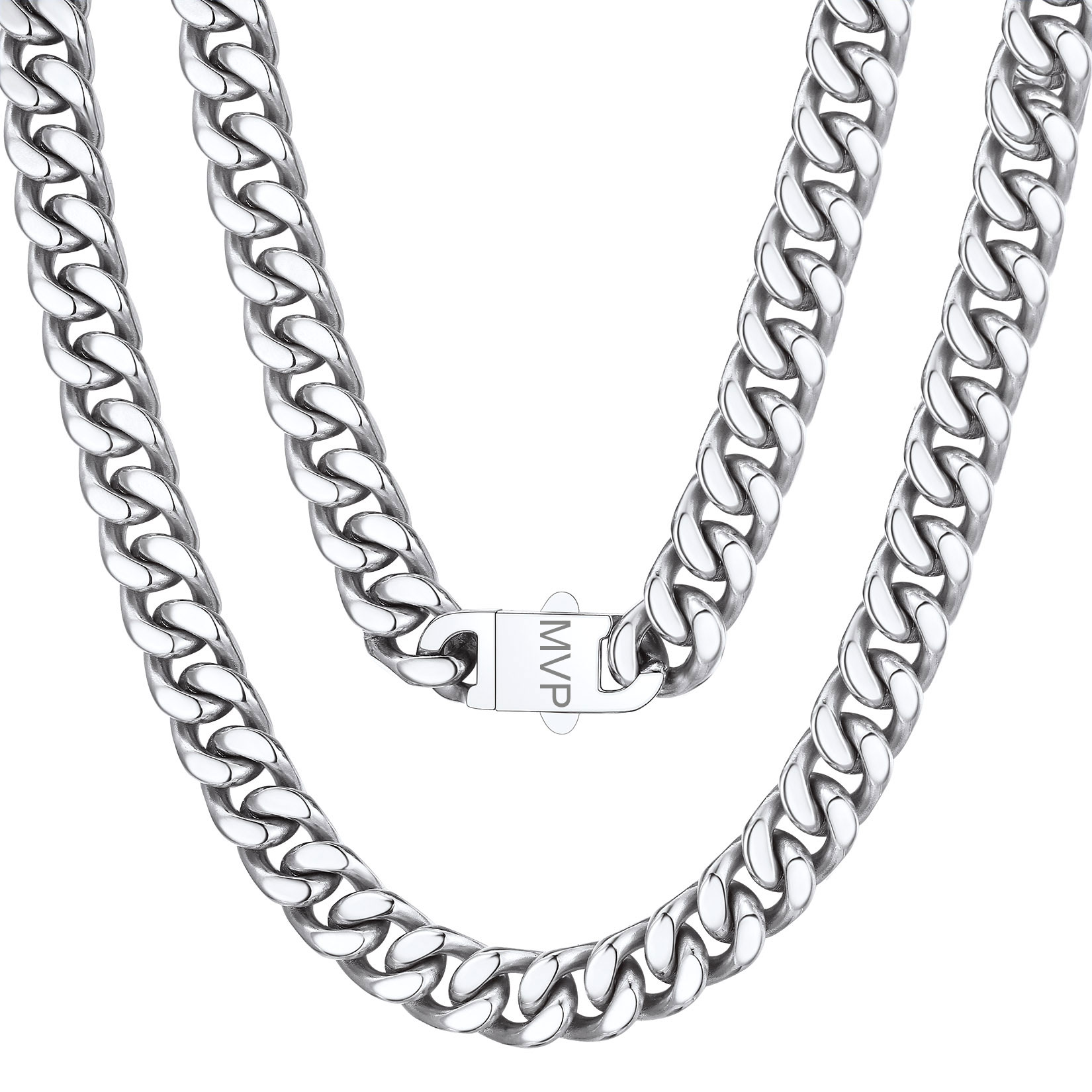 Chunky Miami Cuban Link Chain Hip-Hop Necklace for Men 12mm Silver