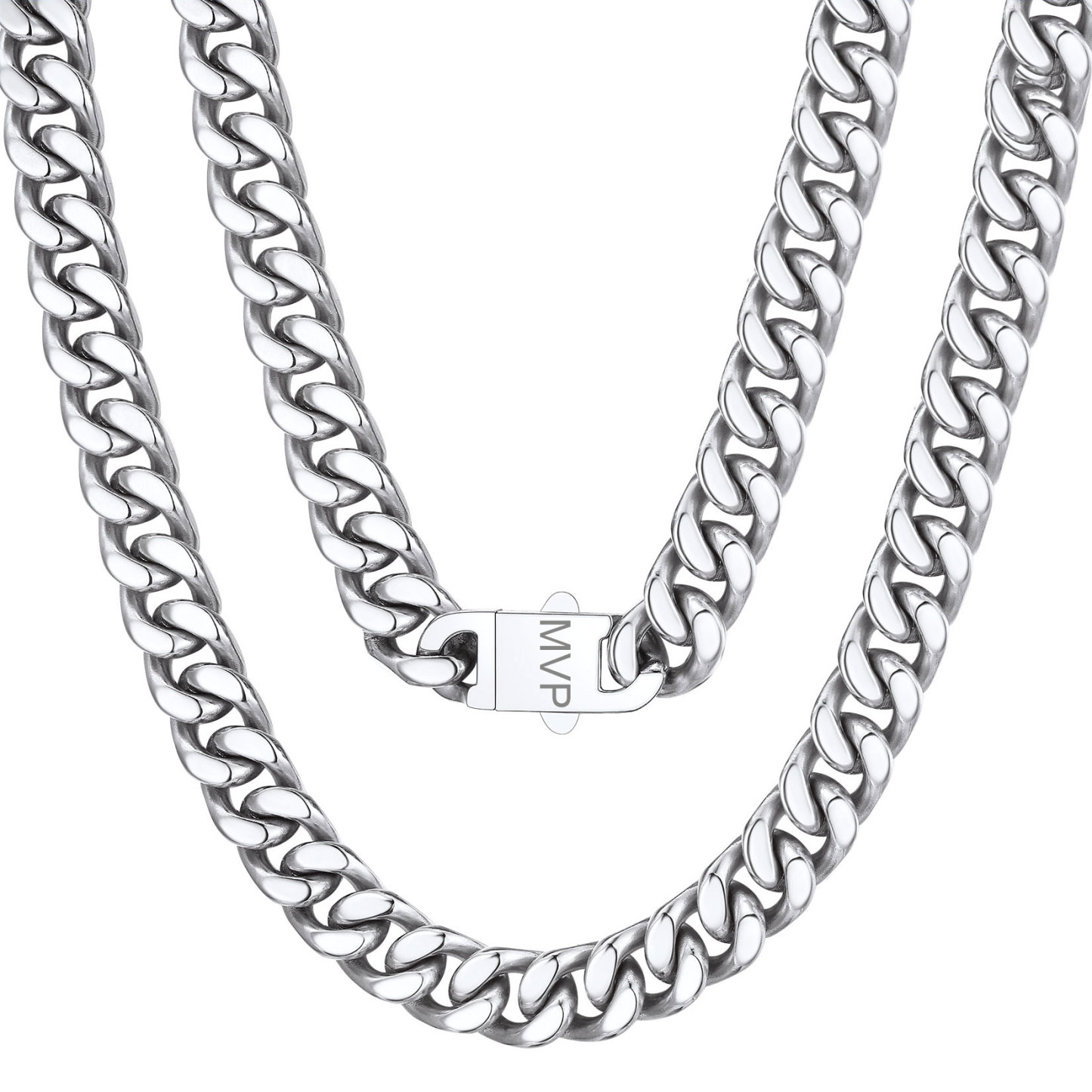 Chunky Miami Cuban Link Chain Hip-Hop Necklace for Men 12mm Silver