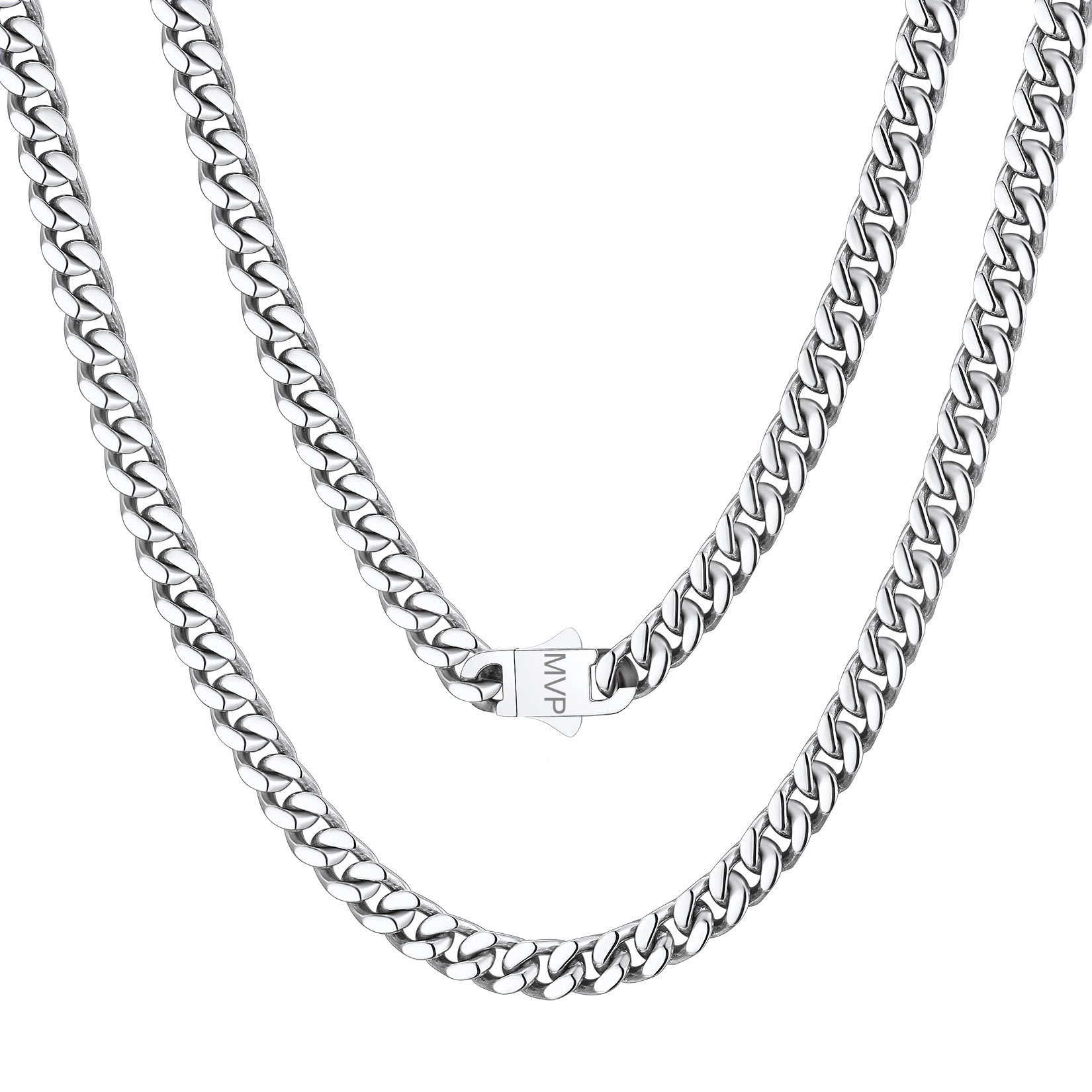 Chunky Miami Cuban Link Chain Hip-Hop Necklace for Men 5mm Silver
