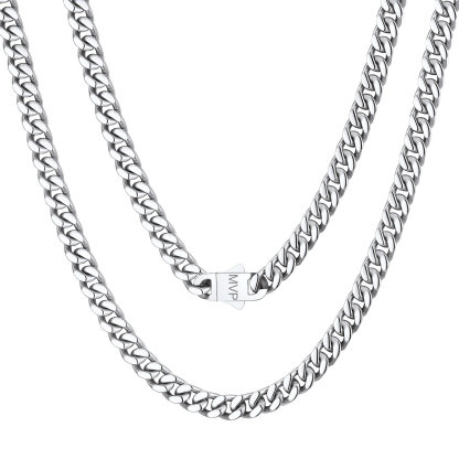 Chunky Miami Cuban Link Chain Hip-Hop Necklace for Men 5mm Silver