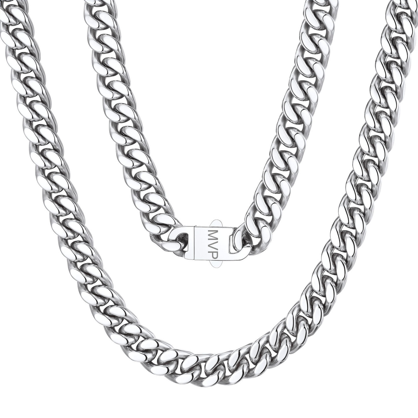 Chunky Miami Cuban Link Chain Hip-Hop Necklace for Men 9mm Silver