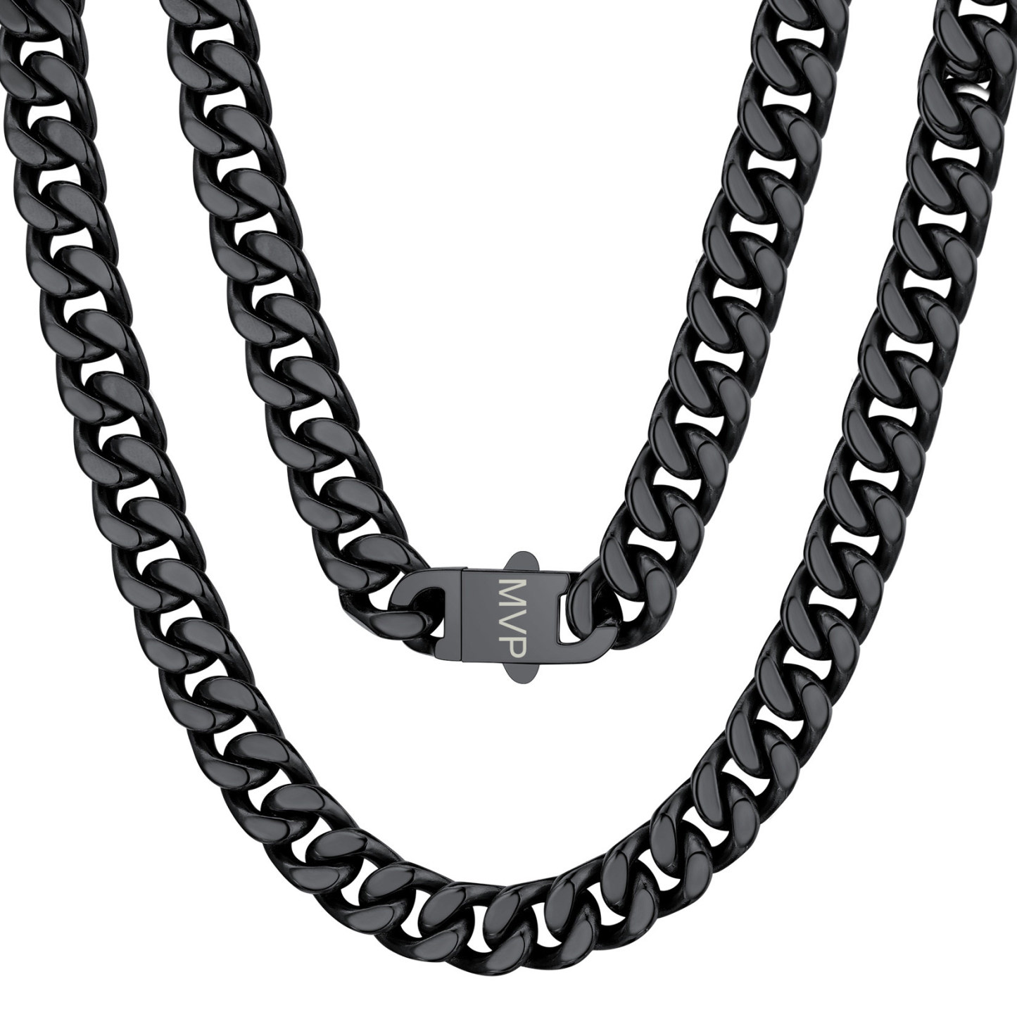 Chunky Miami Cuban Link Chain Hip-Hop Necklace for Men 12mm Black