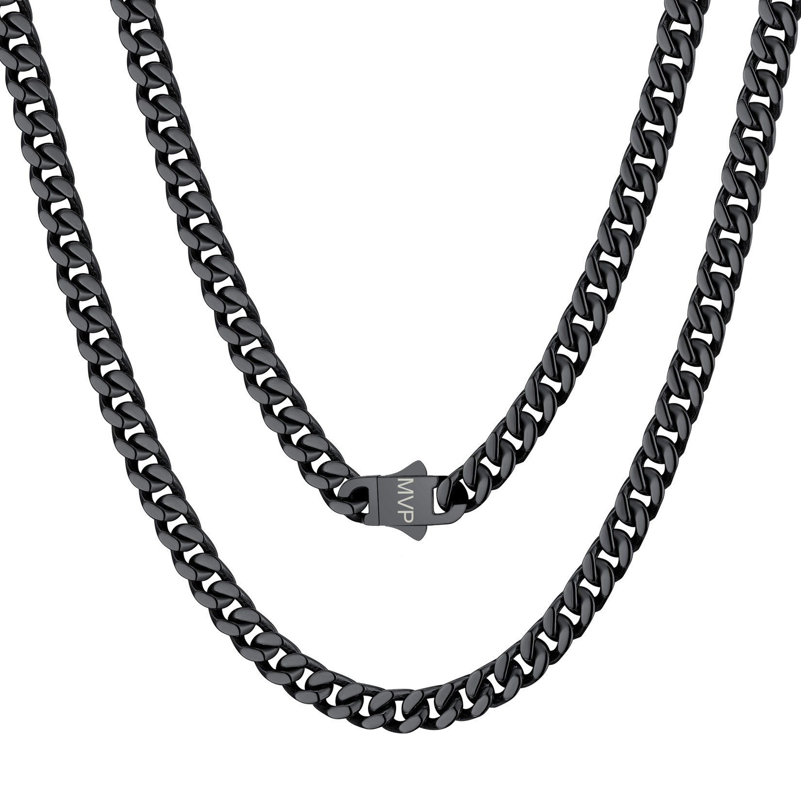 Chunky Miami Cuban Link Chain Hip-Hop Necklace for Men 5mm Black