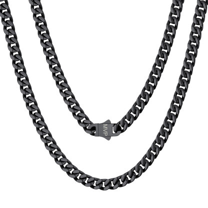 Chunky Miami Cuban Link Chain Hip-Hop Necklace for Men 5mm Black