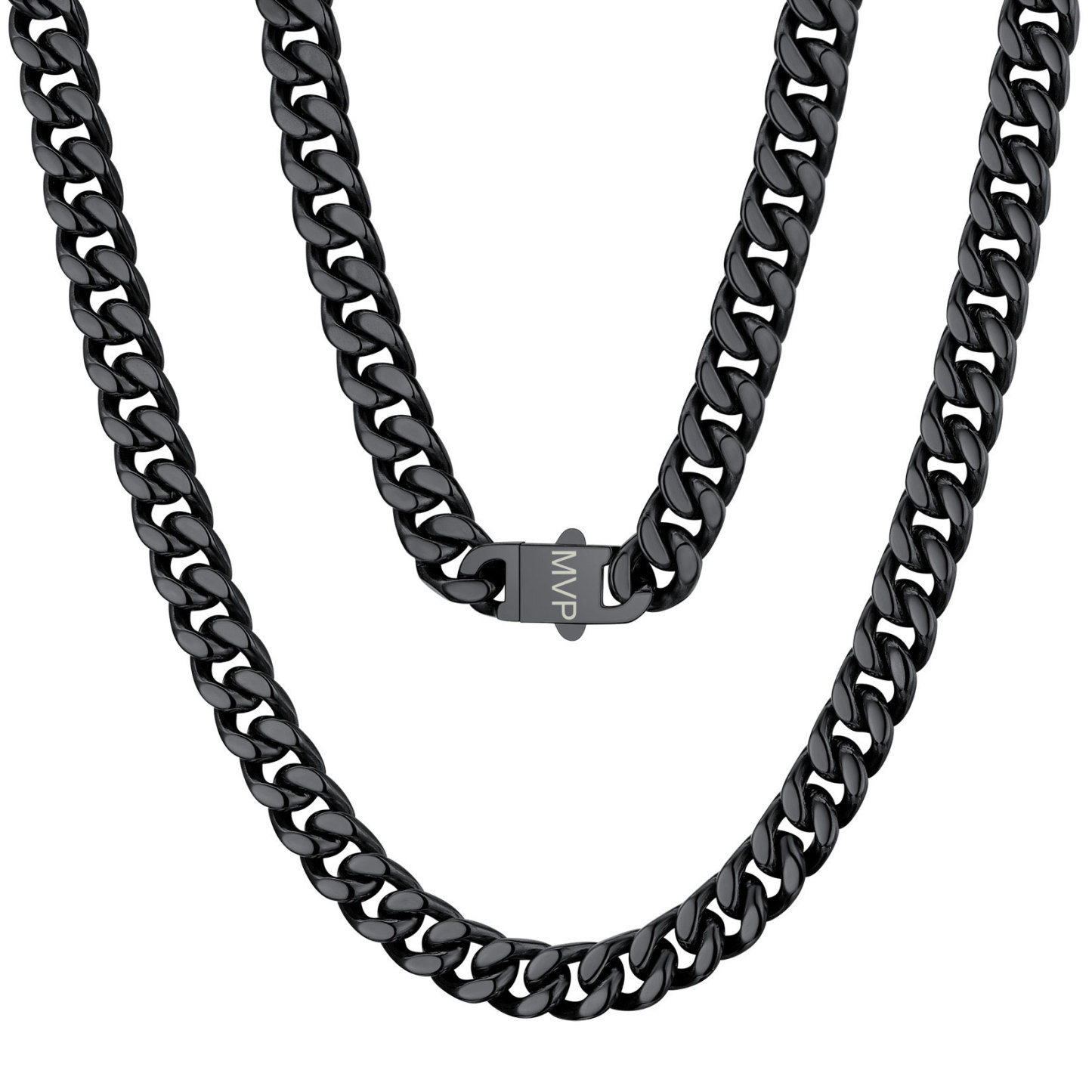 Chunky Miami Cuban Link Chain Hip-Hop Necklace for Men 7mm Black