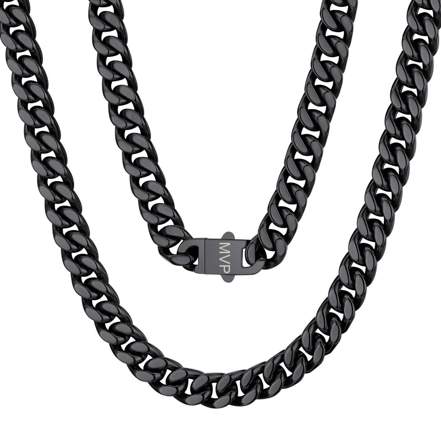 Chunky Miami Cuban Link Chain Hip-Hop Necklace for Men 9mm Black