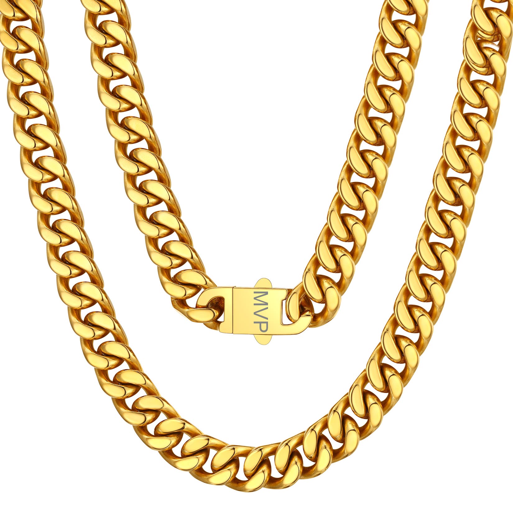 Chunky Miami Cuban Link Chain Hip-Hop Necklace for Men 12mm Gold