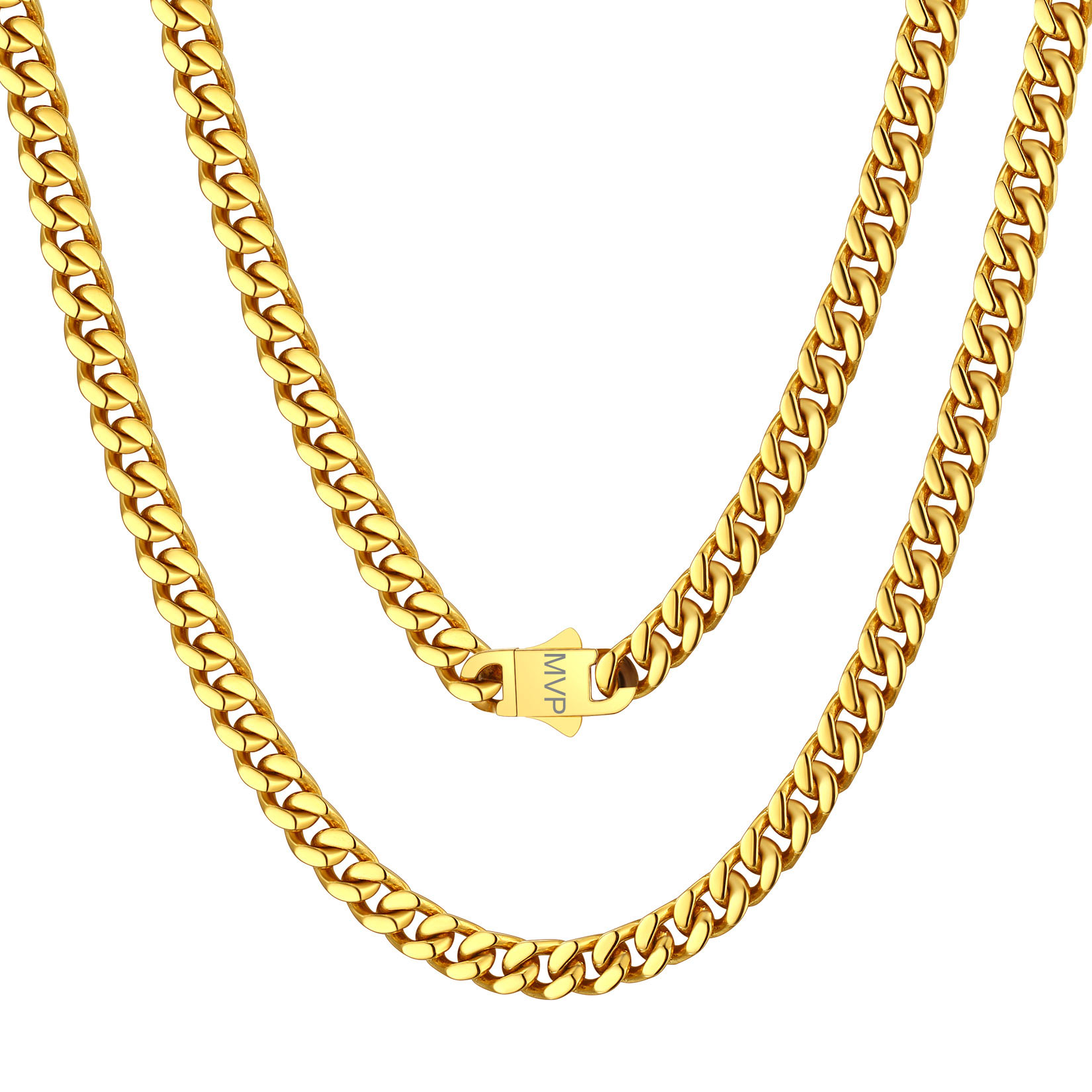 Chunky Miami Cuban Link Chain Hip-Hop Necklace for Men 5mm Gold