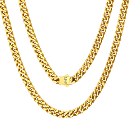 Chunky Miami Cuban Link Chain Hip-Hop Necklace for Men 5mm Gold