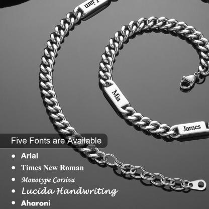 Custom 1-6 Name Cuban Link Chain Necklace for Men