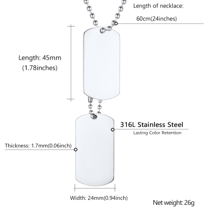 Dog Tags Personalized Stainless Steel Necklace for Men Custom Text Engraved Military US Army ID Tag/Saint Michael Guardian Pendant