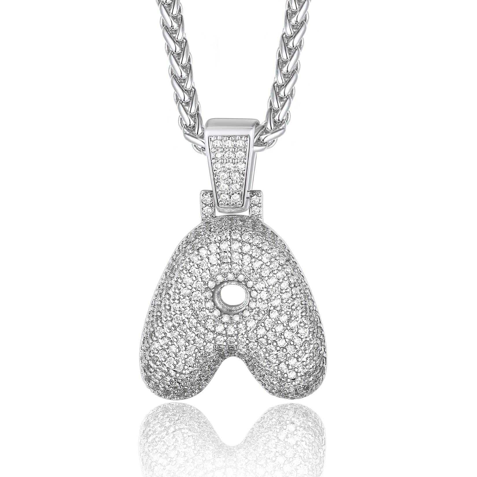 Custom Bubble Initial Necklace with Letter