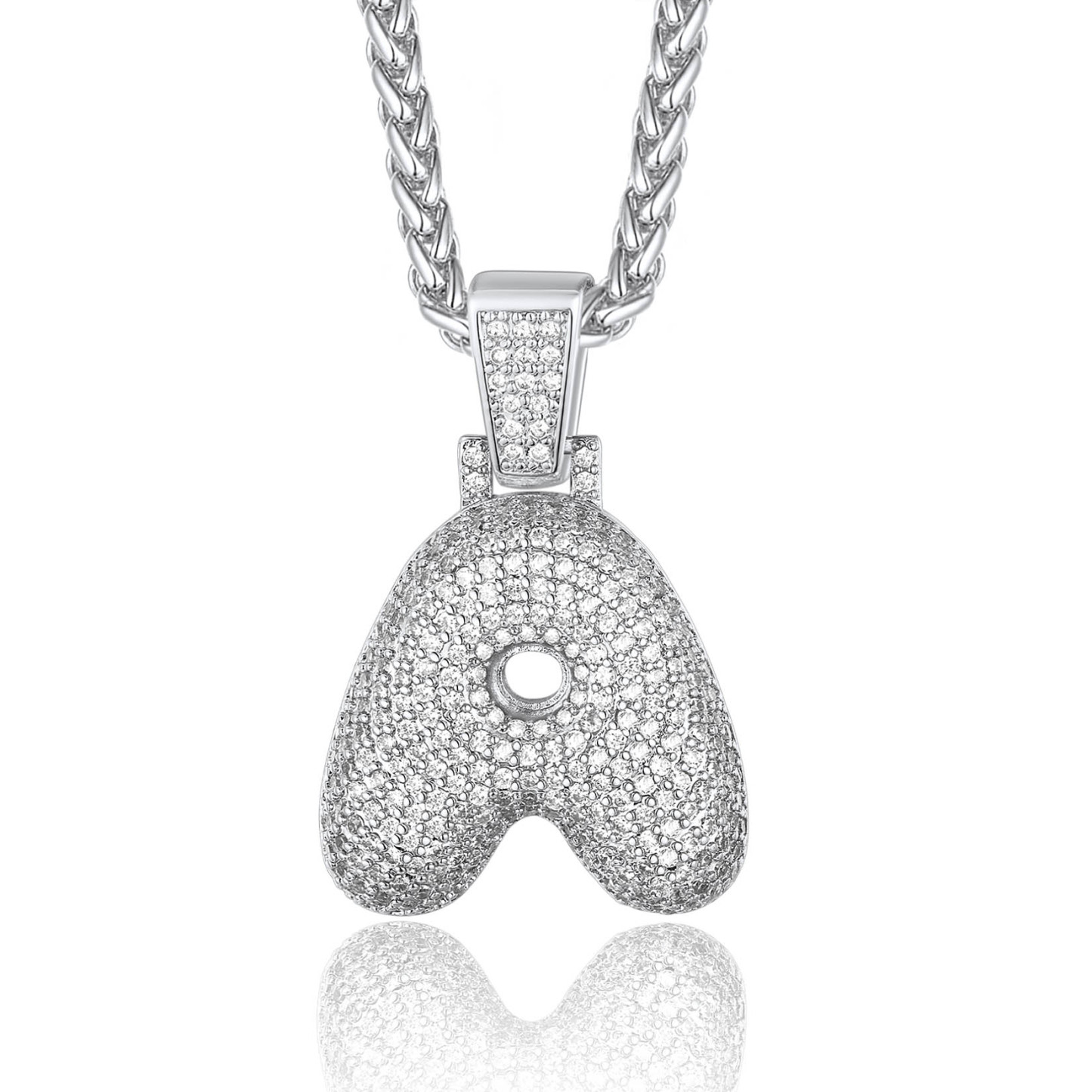 Custom Bubble Initial Necklace with Letter